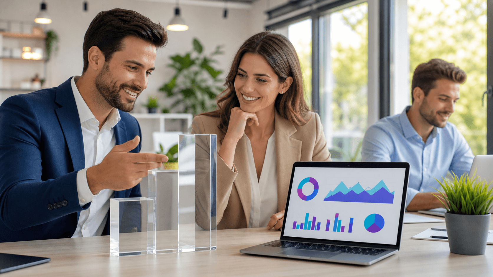 Blue and white infographic with stacked pricing tiers, dollar signs, and SEO analytics icons on a clean background